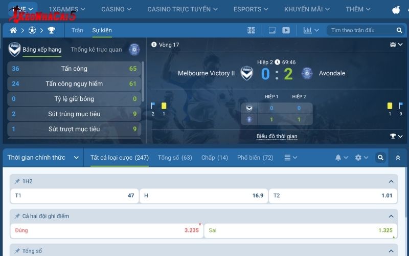1Xbet – Trang Cá Độ Bóng Đá Xanh Chín Cho Dân Chơi 3 1XBET hỗ trợ đặt cược trực tiếp ngay khi trận đấu đang diễn ra